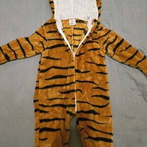 Tiger Face Pajamas Cozy COTTON INSIDE Tiger Print Kids WITH ZIPPER